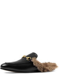 Gucci Princetown Fur Lined Leather Slipper