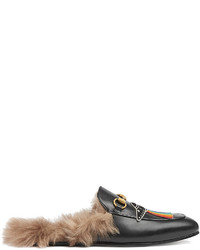 Gucci Princetown Leather Slipper With Appliqus