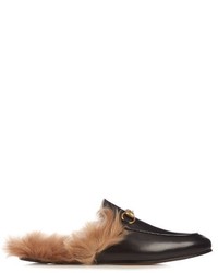 Gucci Princetown Shearling Lined Leather Loafers