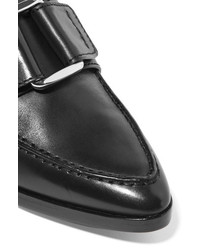 3.1 Phillip Lim Quinn Buckled Leather Slingback Loafers Black