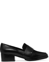3.1 Phillip Lim Quinn Suede Paneled Textured Leather Loafers Black