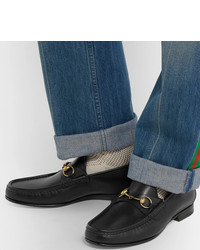 Gucci Roos Horsebit Leather Loafers