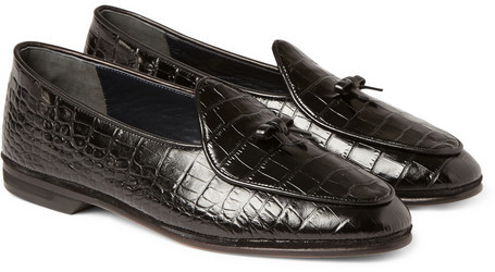 croc leather loafers