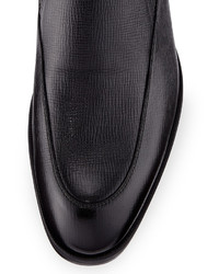 Ermenegildo Zegna Saffiano Leather Loafer Black