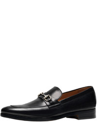 Gucci Shaded Leather Bit Loafer Black