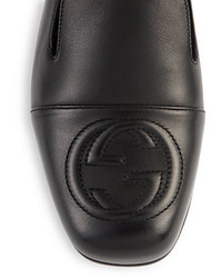 Gucci Soho Leather Logo Loafers