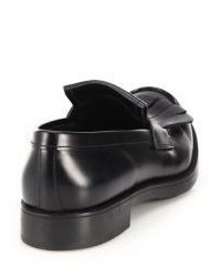 Prada Spazzolato Rois Leather Kilte Penny Loafers