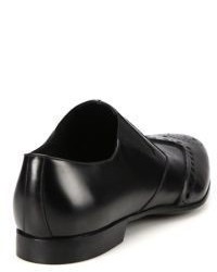 Prada Spazzolato Rois Slip On Leather Penny Loafers