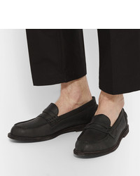 Hender Scheme Split Toe Distressed Leather Penny Loafers