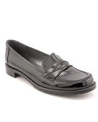 Stuart Weitzman Pirata Black Loafers Patent Leather Loafers Shoes