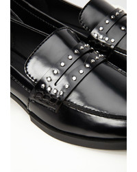 Forever 21 Studded Faux Leather Penny Loafers