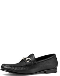 Gucci Unlined Leather Horsebit Loafer Black