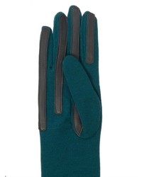 Lanvin Long Length Leather And Wool Gloves