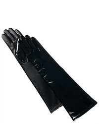 Luxury Lane Cashmere Lined Patent Leather Long Gloves