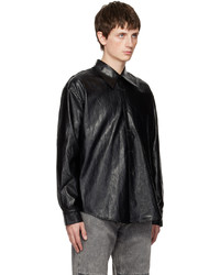 Our Legacy Black Coco 70s Faux Leather Shirt