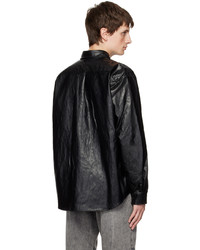 Our Legacy Black Coco 70s Faux Leather Shirt