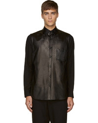 Yohji Yamamoto Black Leather Front Shirt