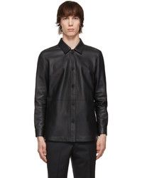 Hugo Black Leather Leanas Shirt