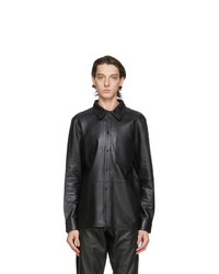 STAND STUDIO Black Leather Victor Shirt