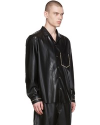 Nanushka Black O Vegan Leather Shirt