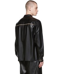 Nanushka Black O Vegan Leather Shirt