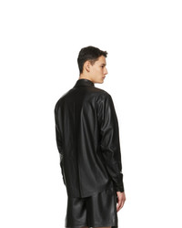 Nanushka Black Vegan Leather Declan Shirt