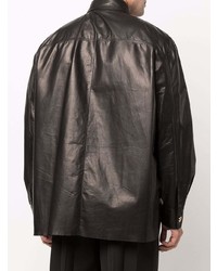 Versace Button Up Leather Shirt