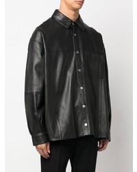 YOUNG POETS Button Up Leather Shirt
