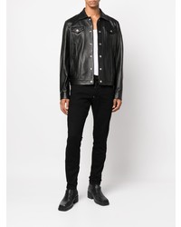 DSQUARED2 Button Up Leather Shirt