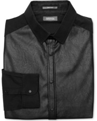 Kenneth Cole Reaction Faux Leather Panel Shirt