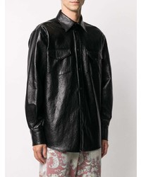 MSGM Faux Leather Shirt