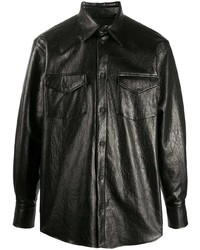 MSGM Faux Leather Shirt