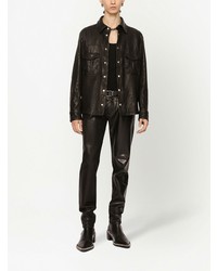 Dolce & Gabbana Leather Button Down Shirt