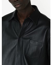 John Elliott Leather Cloak Button Up Shirt