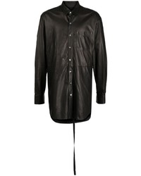 Ann Demeulemeester Long Sleeve Buttoned Leather Shirt