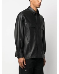 Represent Long Sleeve Leather Shirt