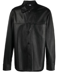 Karl Lagerfeld Long Sleeve Leather Shirt