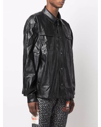 Daily Paper Long Sleeved Faux Leather Shirt