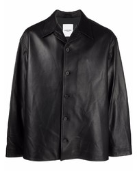 Le 17 Septembre Long Sleeved Leather Shirt