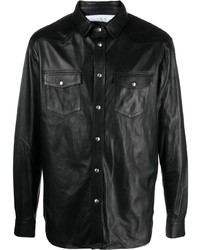 IRO System Long Sleeve Leather Shirt