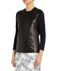 Reed Krakoff Leather Paneled Cotton Top