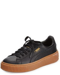 Puma Basket Leather Platform Low Top Sneaker