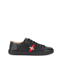 Gucci Black Ace Bee Leather Sneakers