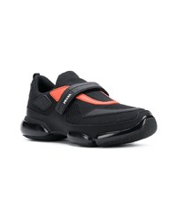 Prada Black And Orange Cloudbust Leather Sneakers