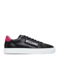 Moschino Black And Pink Label Sneakers