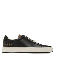 Common Projects Black And Tan Special Edition Retro Low Sneakers