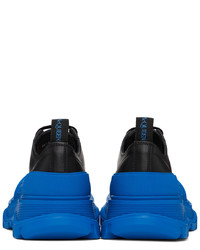 Alexander McQueen Black Blue Tread Slick Low Sneakers