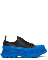 Alexander McQueen Black Blue Tread Slick Low Sneakers