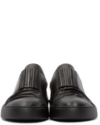 Alexandre Plokhov Black Creased Leather Sneakers