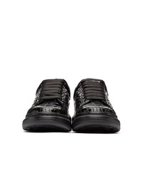 Alexander McQueen Black Croc Oversized Sneakers